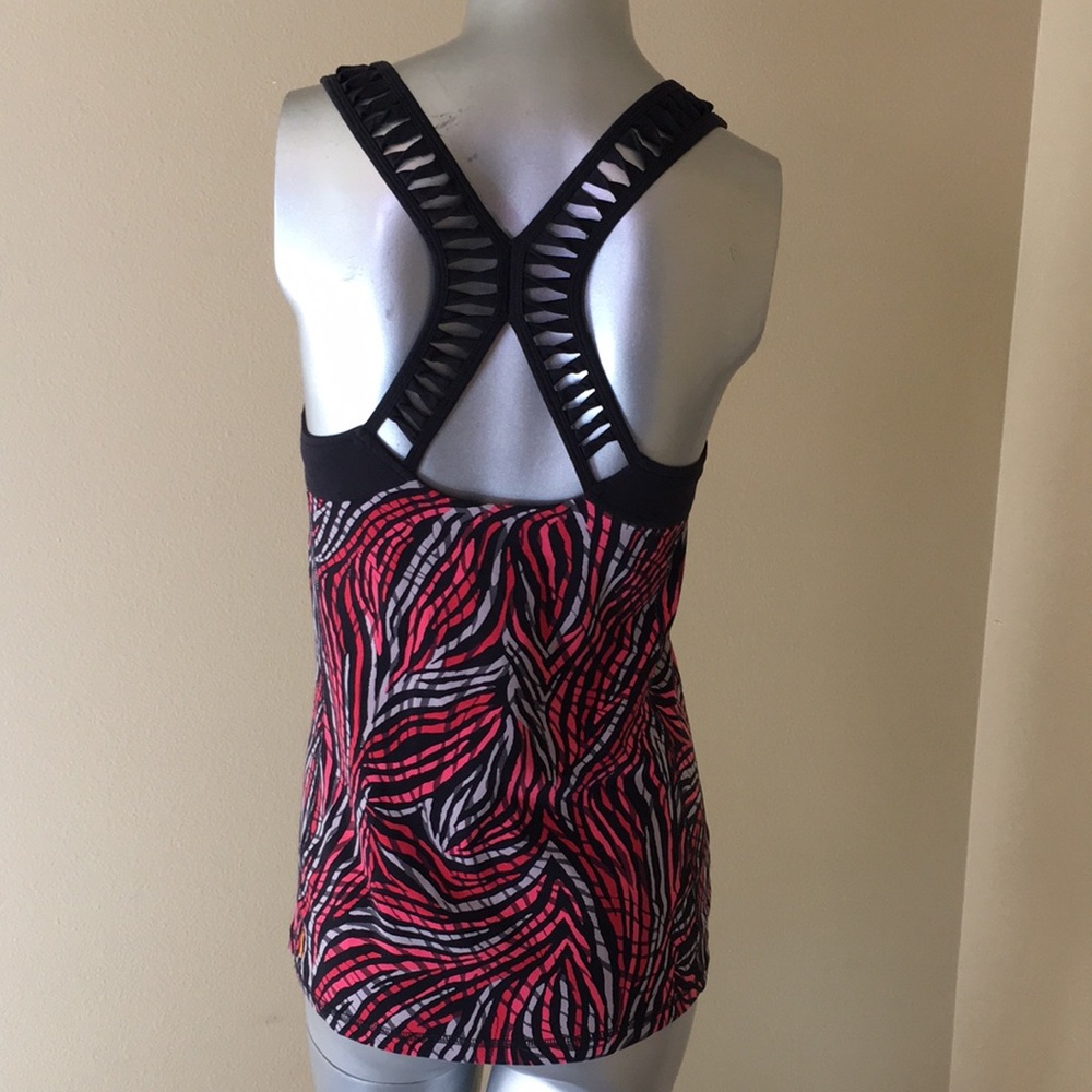 LUCY | Zebra Print Tank Top With Built In Shelf Bra - Picture 6 of 11